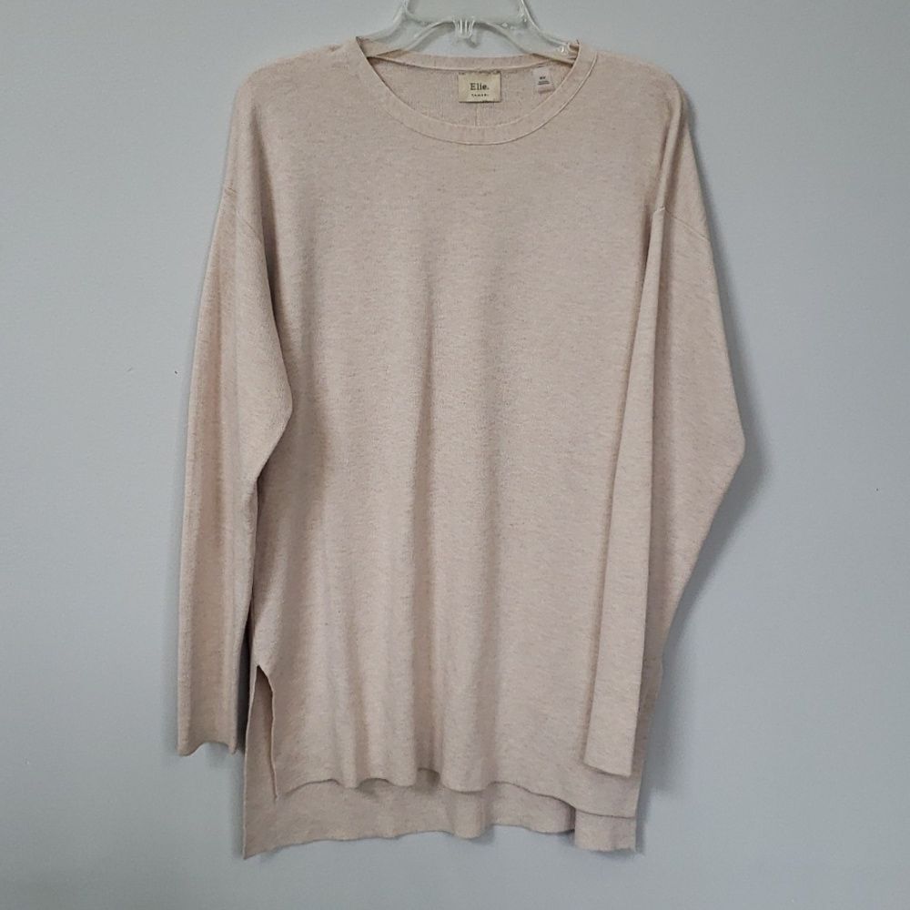 Elie. Tahari Tunic Women M Lightweight Cashmere Blend Sweater Lagenlook Minimal